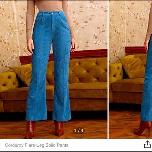 Corduroy Blue Flare Leg Pants!